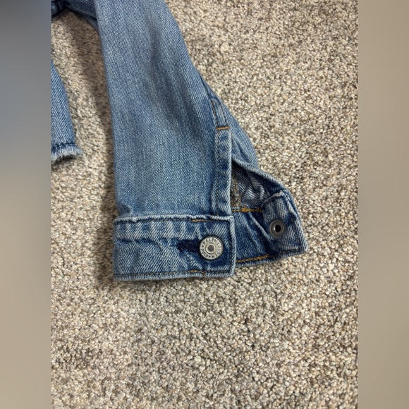 VTG Y2K Polo Ralph Lauren Sport Denim Jacket Youth Sz 5 Cropped Raw Hem - Picture 5 of 6